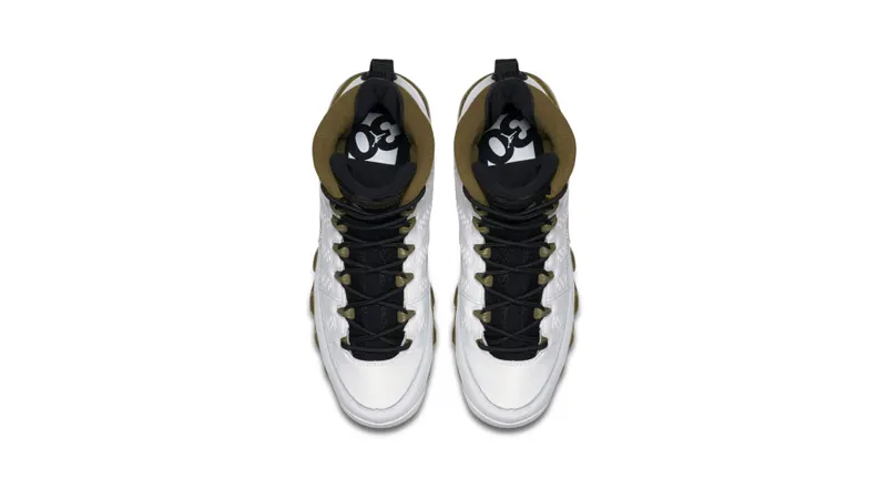 Jordan 9 Retro Statue (GS) White/Black-Militia Green (302359-109)