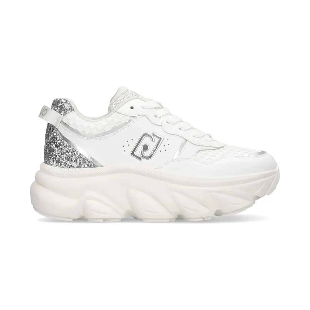 Liu Jo sneaker Tumbled Leather/Glit White/Silver (BF5061PX78304370)