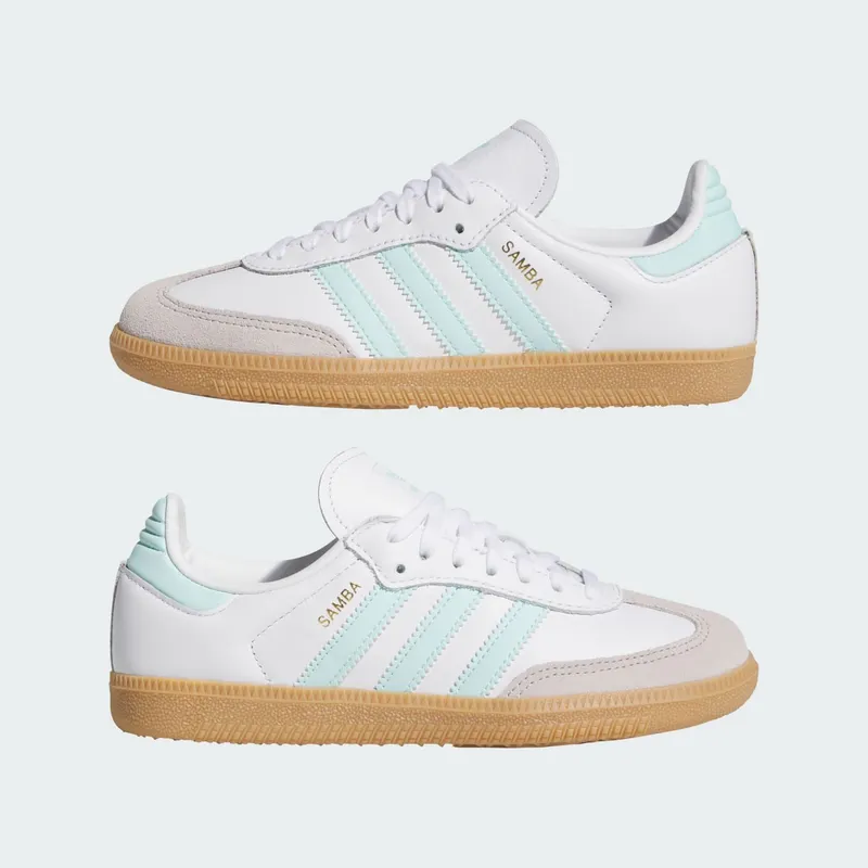 Adidas Samba OG GS “White Semi Flash Aqua” (JP5481)