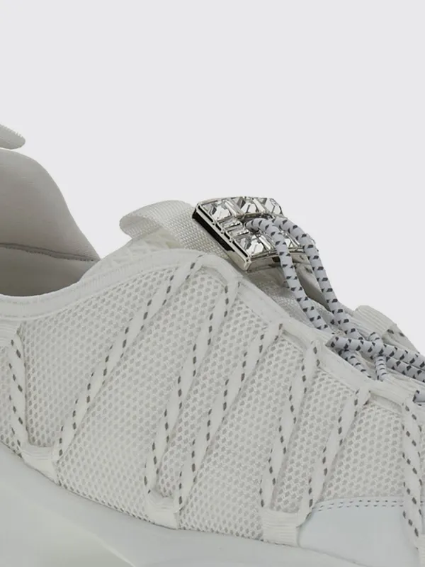 Roger Vivier Viv’ Zag Mesh Sneakers with Jewel Detail White (RVW75644240V53B001) (3)