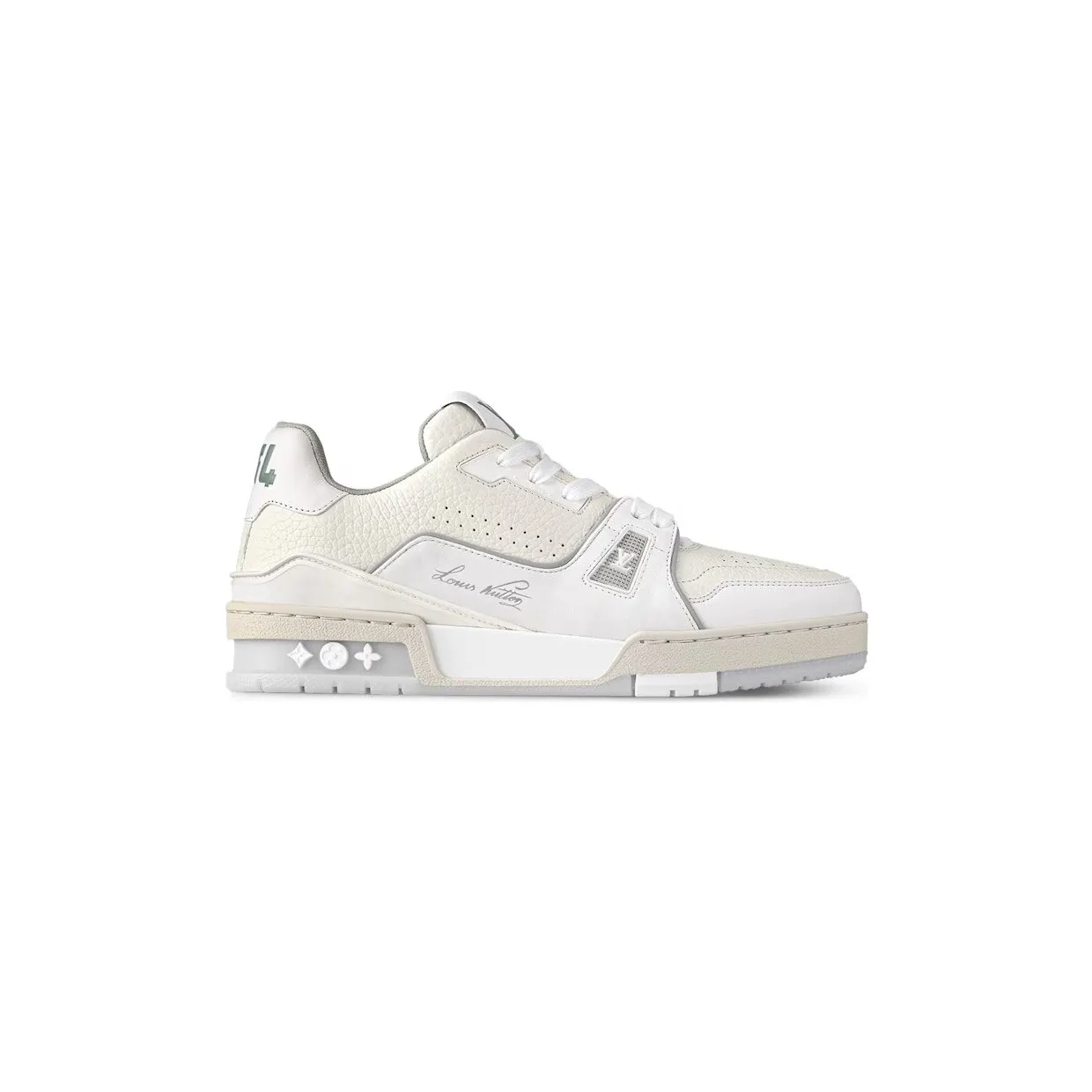 Louis Vuitton Trainer Cream White Grey Signature (1ACP1Q)