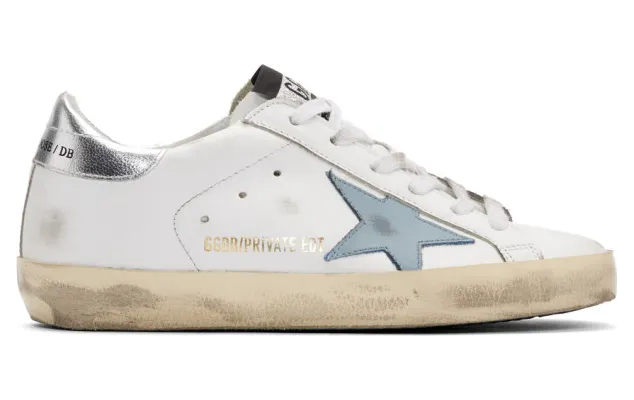 Golden Goose SSENSE Exclusive White and Blue Superstar Sneakers (F35WS590.S23)