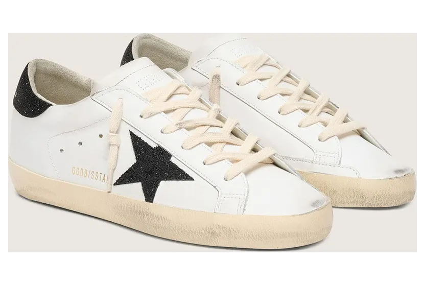 Golden Goose Women’S Super-Star With A Black Swarovski Crystal Star And Heel Tab (GWF00101.F003974.10283) (2)