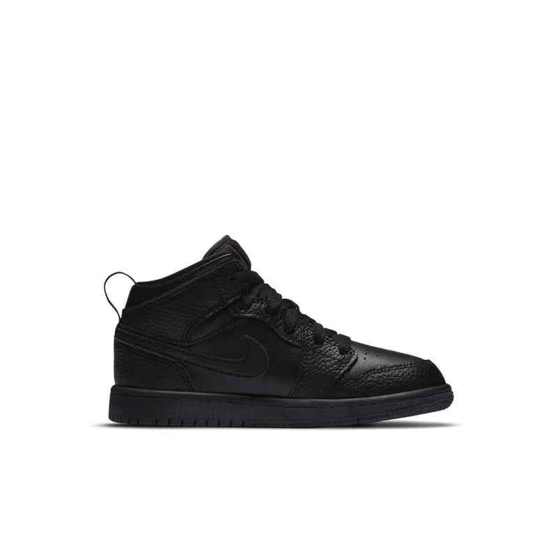 Jordan 1 Mid Younger Kids’ Black (640734-091)