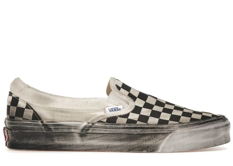 Vans Vault UA OG Classic Slip-On LX Stressed Black Checkerboard (VN0A32QNBKC)
