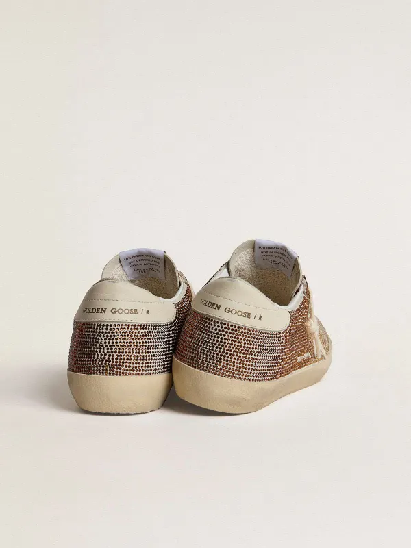 Golden Goose Super-Star In Beige Suede And Multicolored Crystals With Cream-Colored Leather Star And Heel Tab (GWF00101.F007255.80100) (4)