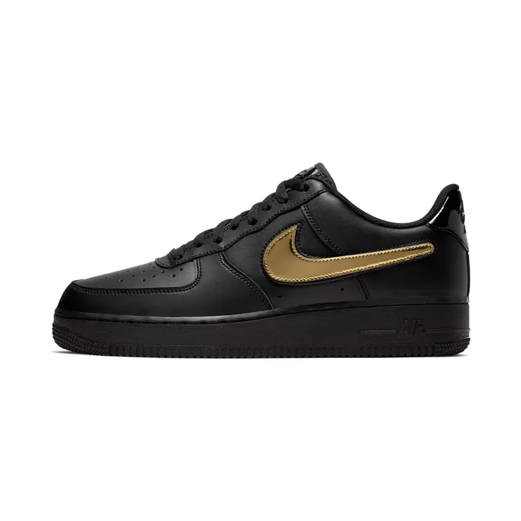 Nike Air Force 1 Low 07 LV8 Removable Swoosh – Black Gold Black/Black-White-Black (CT2252-001)