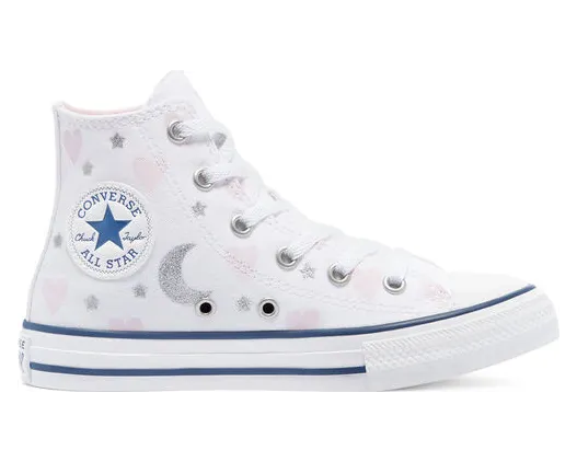 Converse My Wish Chuck Taylor All Star High Top White/Pink/Silver (671094C)