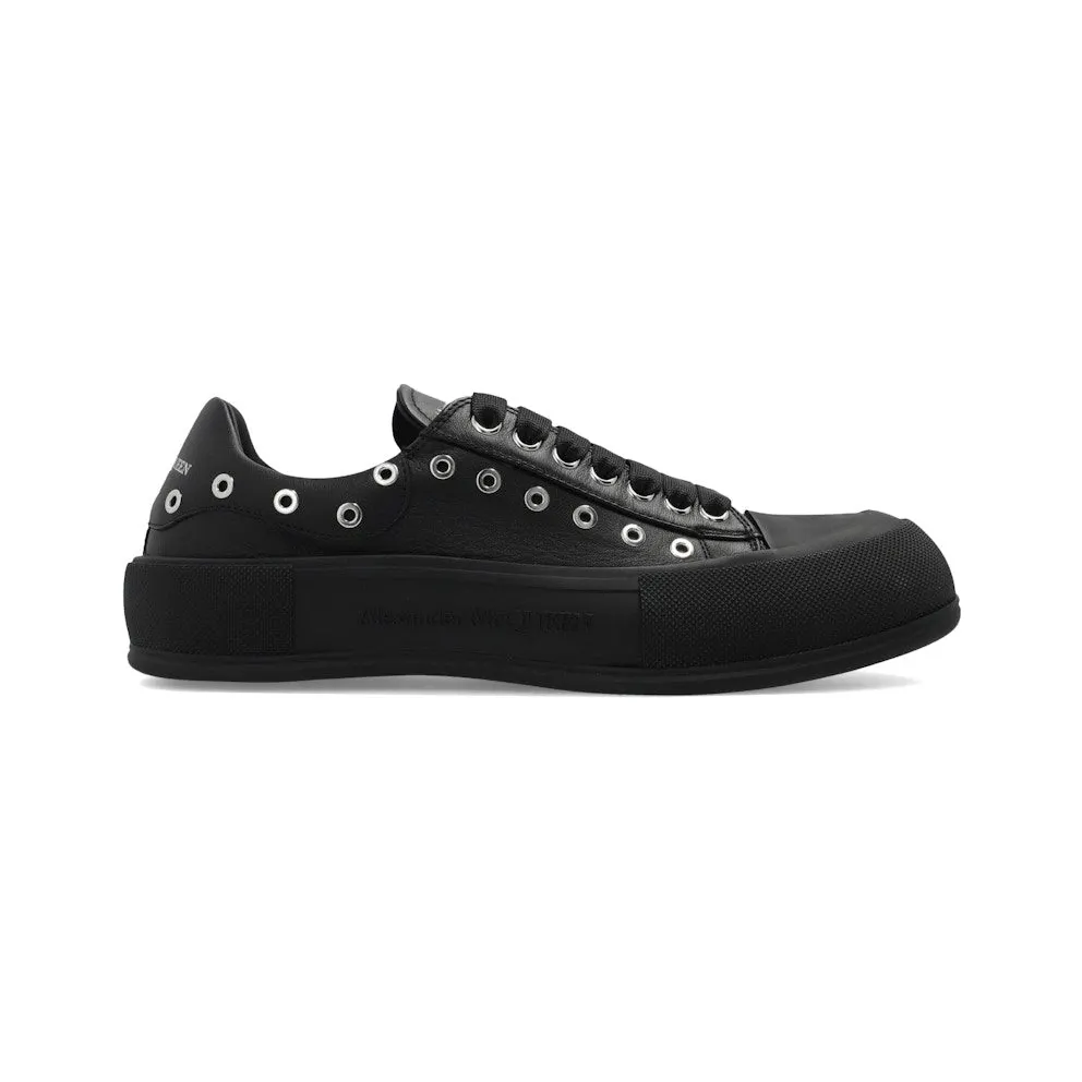 Alexander McQueen Deck Skate Plimsoll Lace-Up Black Eyelets (729539 WIATD 1081)