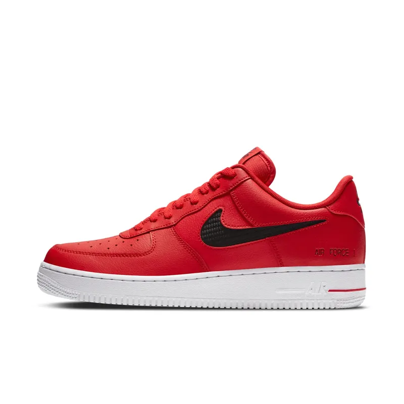 Nike Air Force 1 Low Cut Out Swoosh Red Black University Red/Black-White (CZ7377-600)