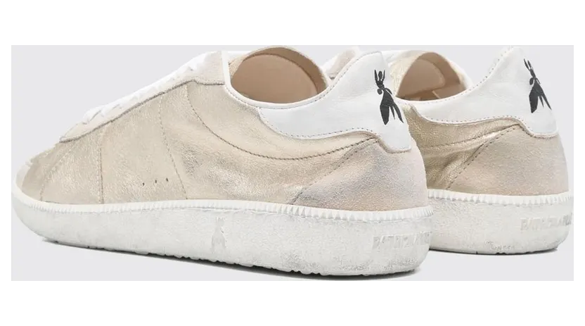 Patrizia Pepe Skin ’93 Laminated Leather Used Effect Sneakers Gold (2Z0065L154Y291) (2)