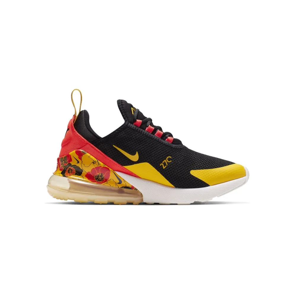 Nike Air Max 270 Floral Black Crimson Gold (W) Black/Bright Crimson-University Gold (AR0499-005)
