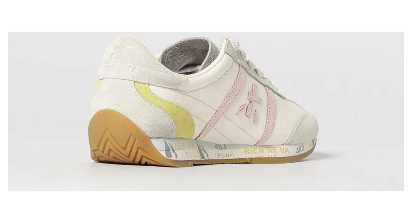 Premiata Jackyx Leather and Suede Bicolor Sneakers Natural (JACKYXD8230) (2)