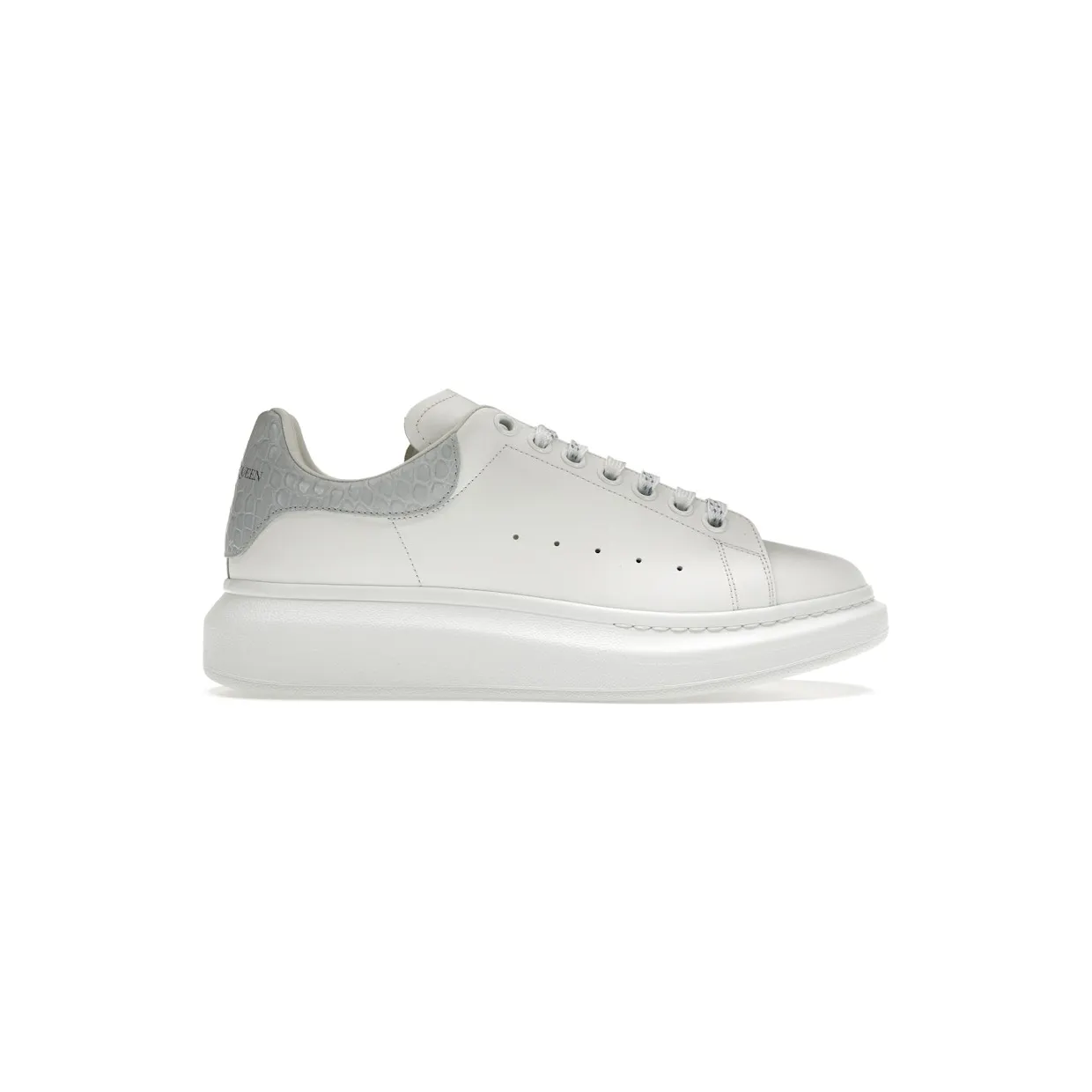 Alexander McQueen Oversized White Light Blue Croc (625162 WIBNG 9760)