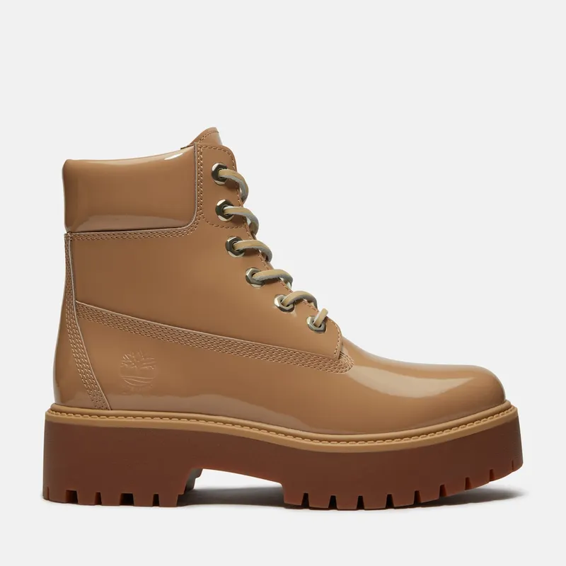 Timberland Stone Street 6″ Waterproof Platform Boot Beige Patent Leather (TB0A2H3C-AKJ)