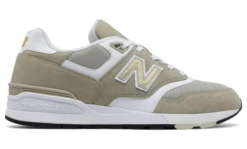 New Balance 597 Classic Khaki/White-Gold