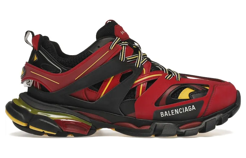 Balenciaga Track Trainers Burgundy Black