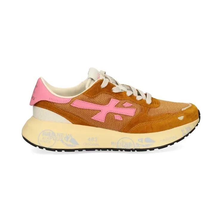 Premiata Lauryn leren met uitgesneden details “Brown” (LAURYN8180)