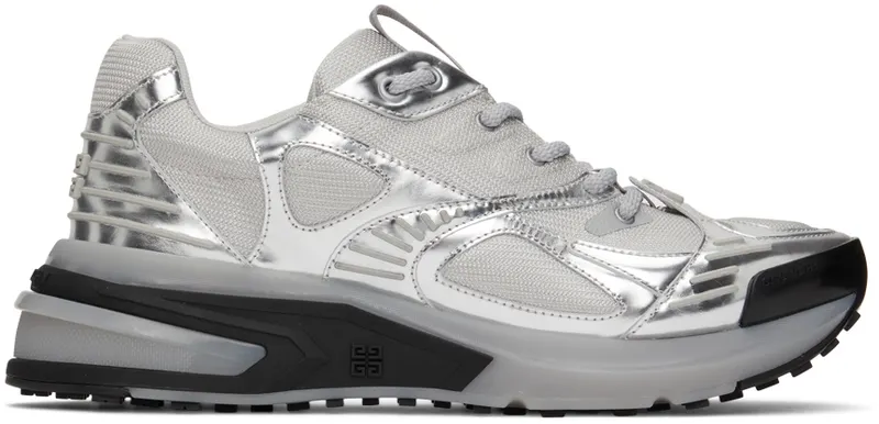 Givenchy Grey & Silver GIV 1 TR Sneakers (BH005TH16M)