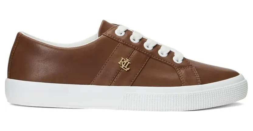 Lauren Ralph Lauren Janson II sneakers met metalen logo – Bruin (802775372001)