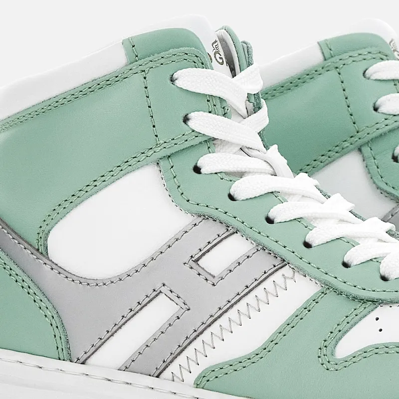 Sneakers Hogan H630 High Top White Green Silver (HXW6300EU40OE6543X) (5)