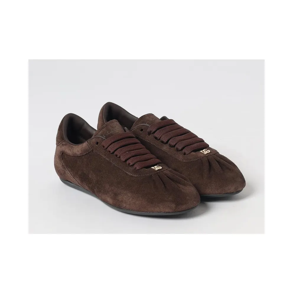 Dolce & Gabbana Suede Low-Top with Embossed Logo Ebony (CK2485A058180081)