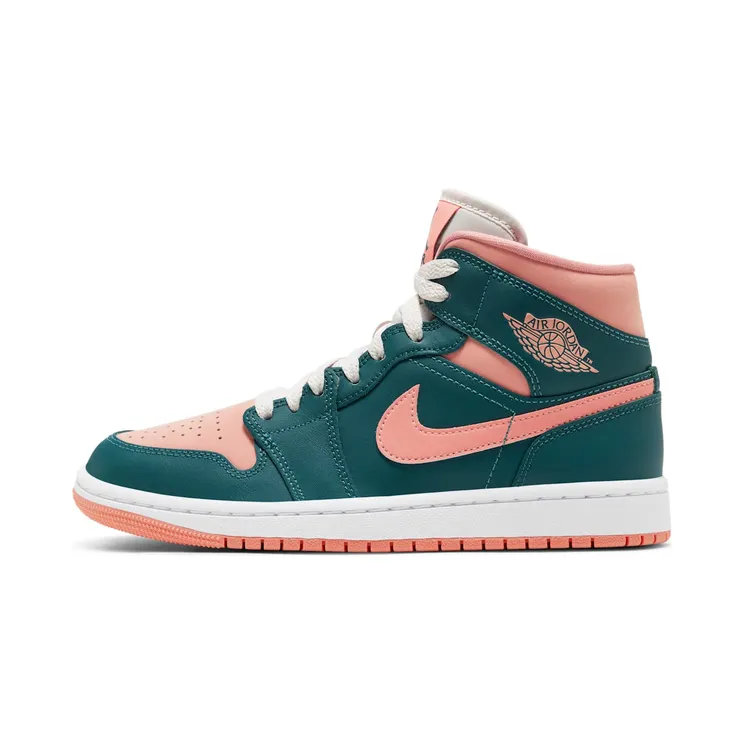Jordan 1 Mid Dark Teal Green (W) “Dark Teal Green / Light Orewood Brown / White” (BQ6472-308)