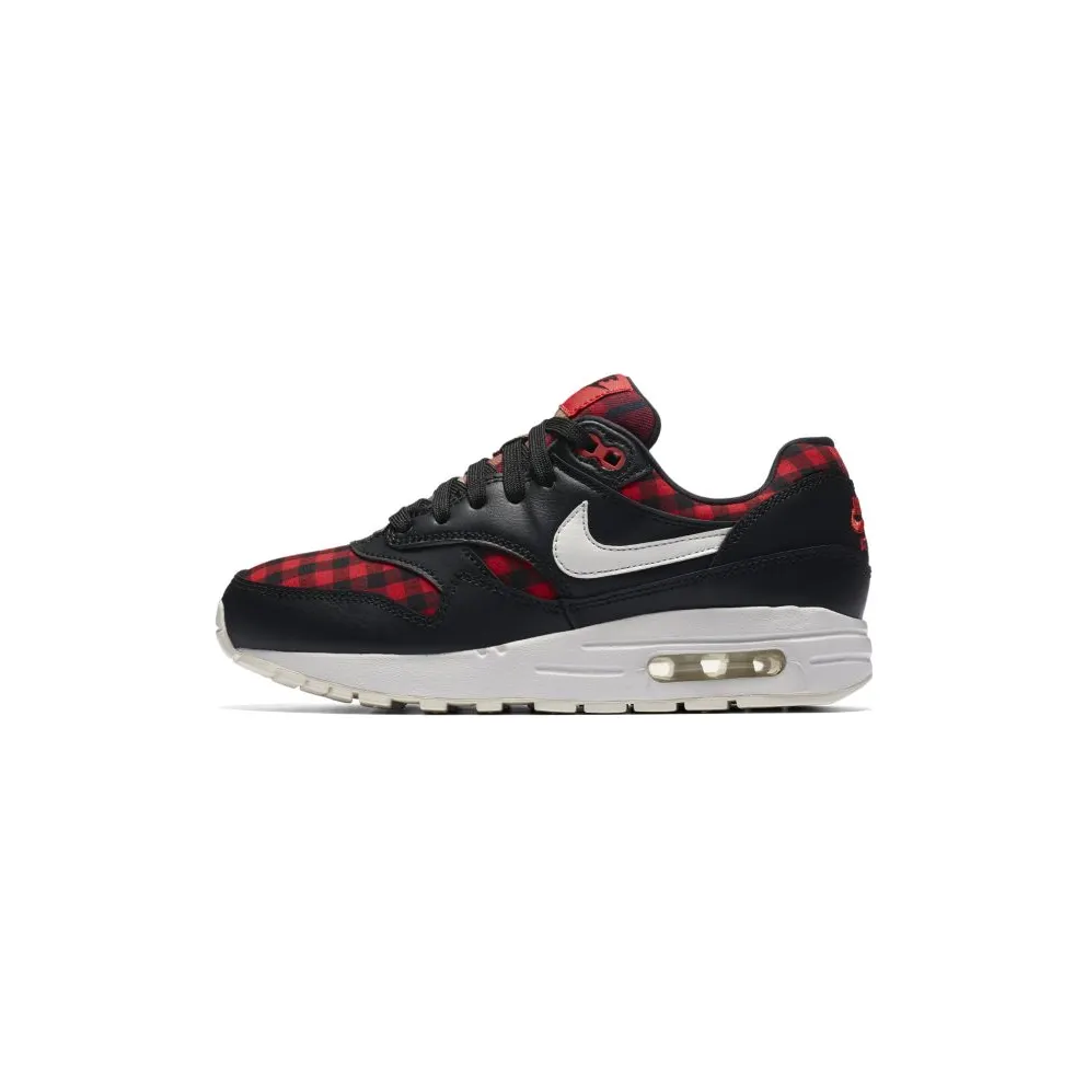 Nike Air Max 1 SE Plaid (GS) Black/Habanero Red/Summit White (AQ3188-002)