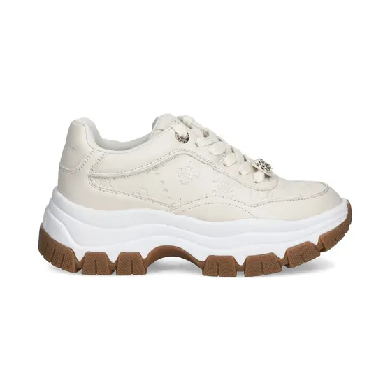 GUESS USA Berret 4G sneakers met pioenrozen patroon – Beige (FLFBRTPEL12)
