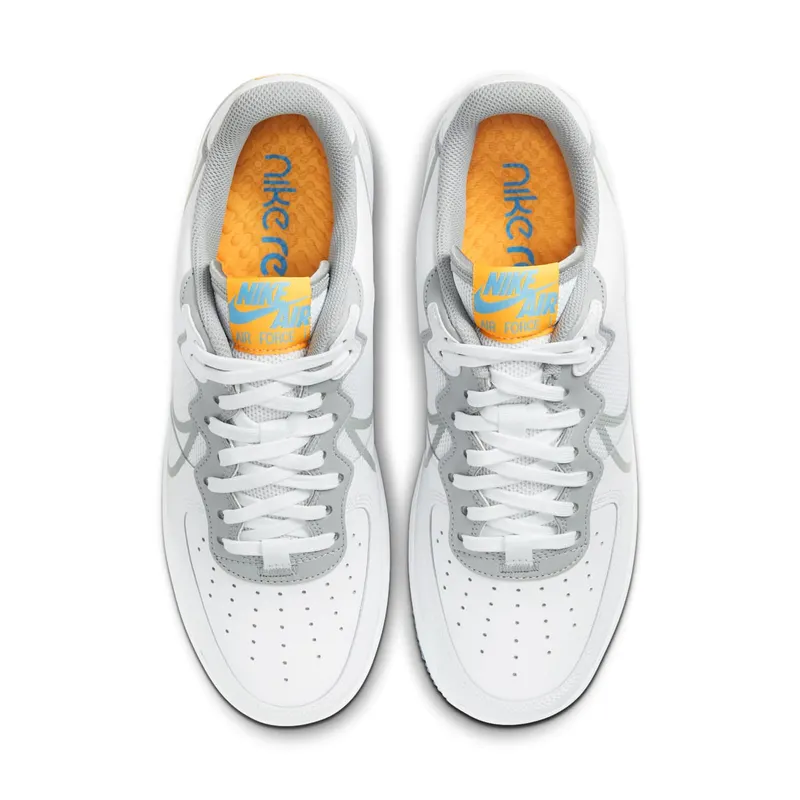 Nike Air Force 1 Low React White Light Smoke Grey White/University Gold-University Blue-Light Smoke Grey (CT1020-100)