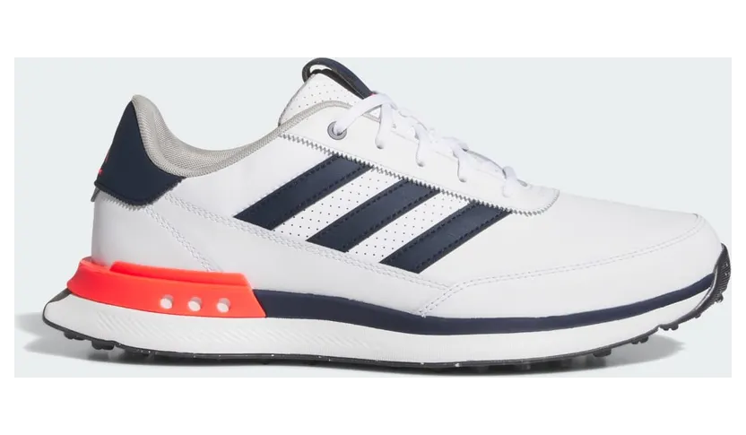 adidas S2G 24 Leather Spikeless Golf Cloud White Collegiate Navy Lucid Red (IH8523)