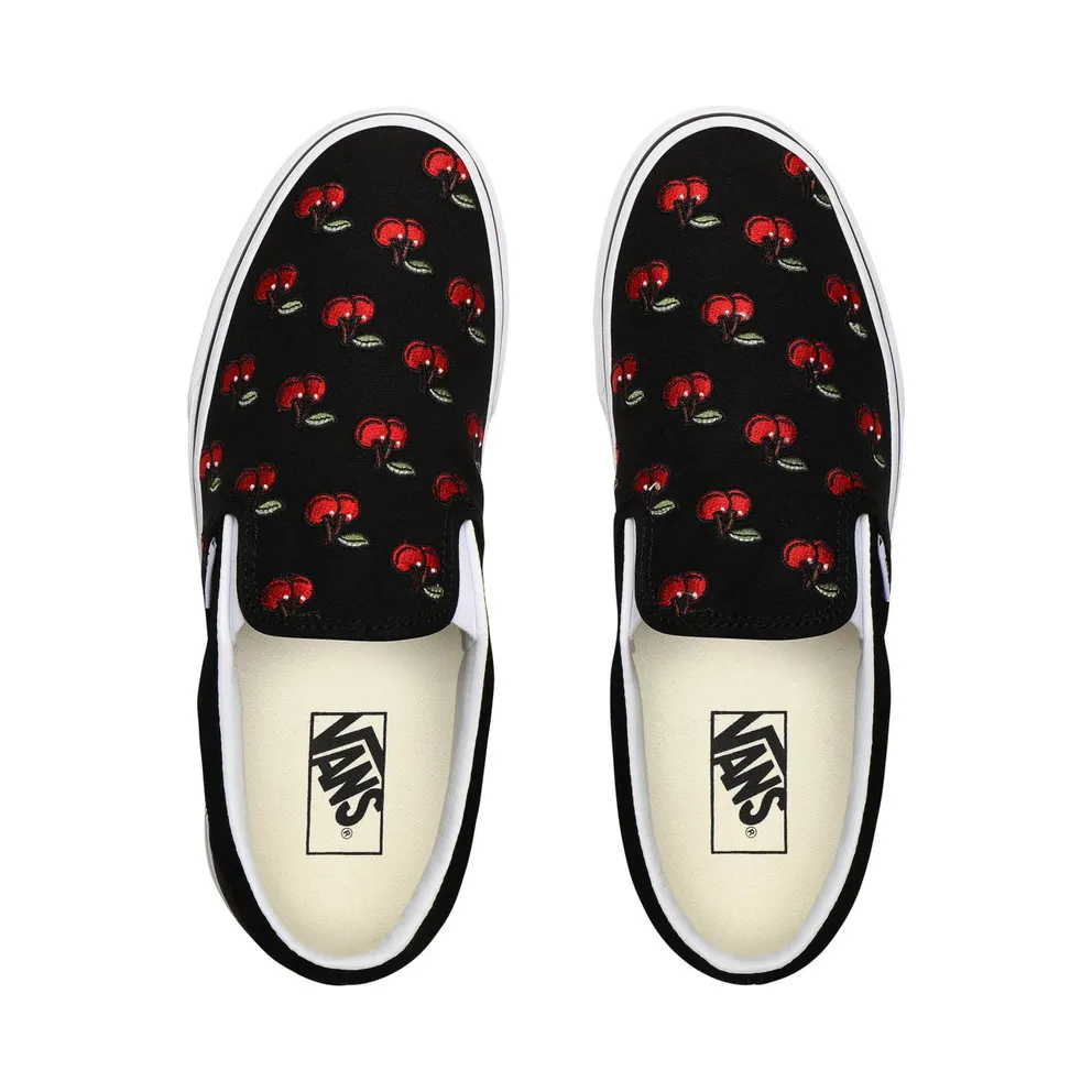 VANS Cherries Classic Slip-on Shoes (Black)