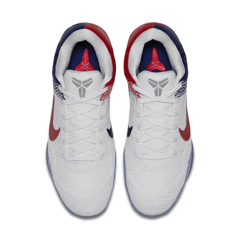 Nike Kobe 11 Elite Low USA White/University Red-Deep Royal Blue-Metallic Silver (822675-184)