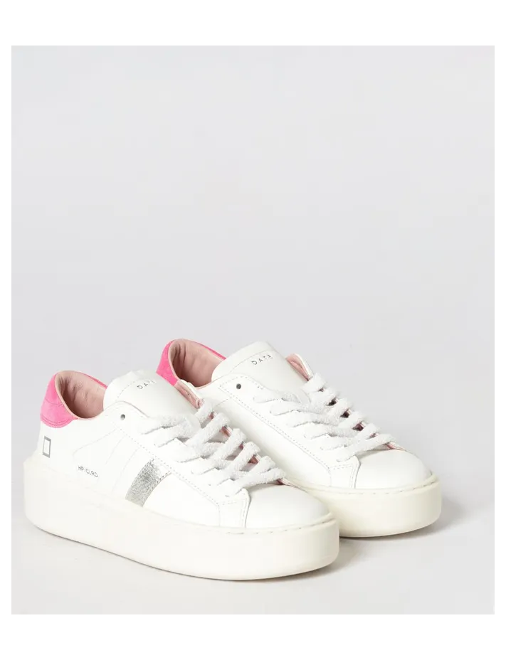 D.A.T.E D. A.T. E. Platform Sneakers in Leather Fuchsia (W441HPCOWF)
