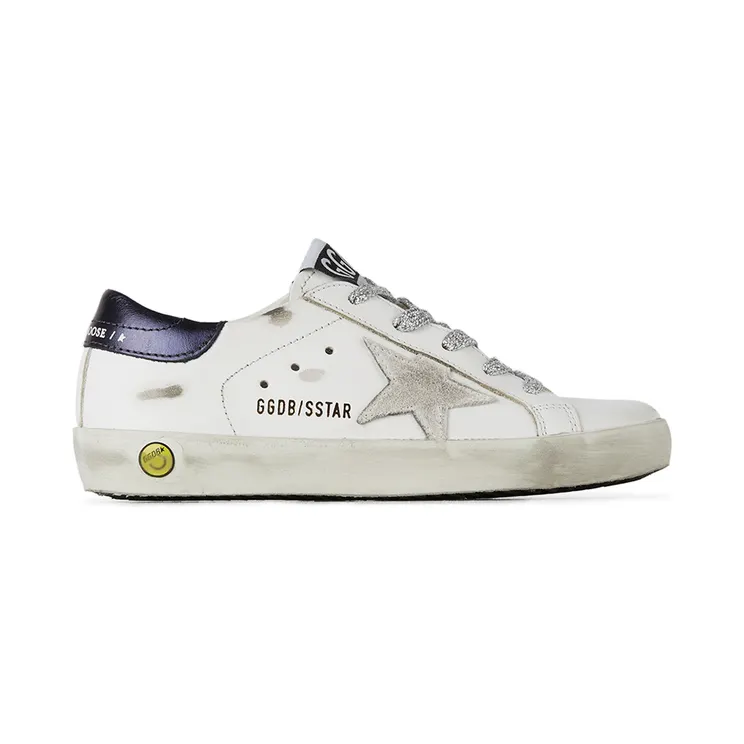 Golden Goose Kids White & Navy Super-Star Classic Sneakers (GYF00101.F002021.10768)