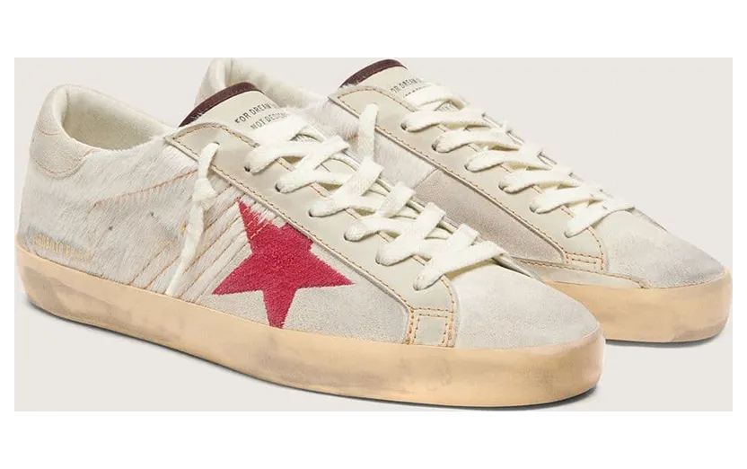 Golden Goose Men’S Super-Star Ltd In White Pony Skin With Red Suede Star (GMF01110.F008561.10350) (2)
