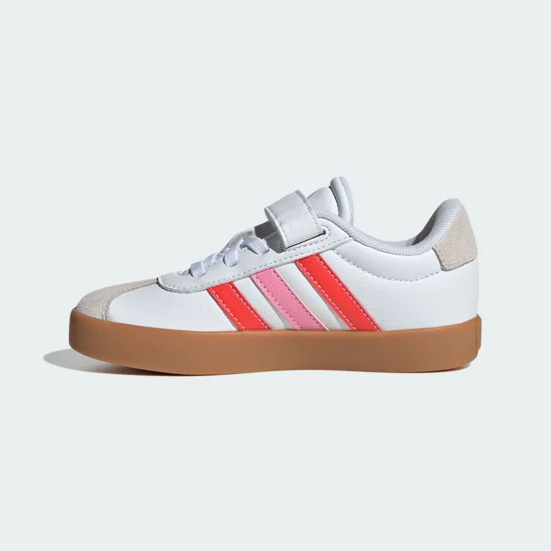 Adidas VL Court 3.0 Skateboard Shoes Kids Cloud White / Bright Red / Bliss Pink (JH6318)