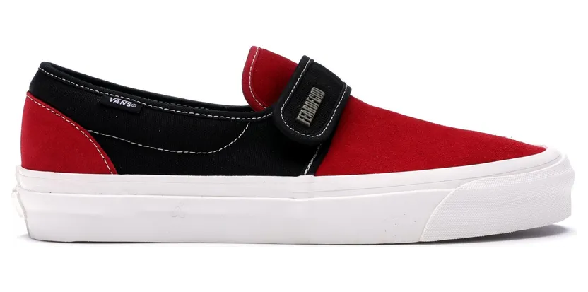Vans Fear of God x Slip-On 47 DX ‘Collection 2 Red Black’ Red/Black/Suede (VN0A3J9FPQR)