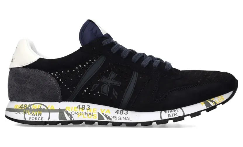 Premiata Eric geperforeerde suède sneakers – Blauw (ERIC8233)