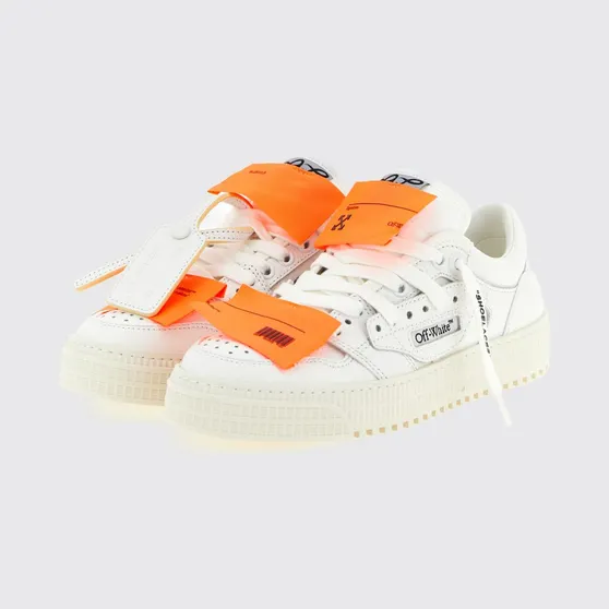 Off-White 3.0 Court Leather And Cotton Sneakers White (OWIA28EC99LEA0010120)