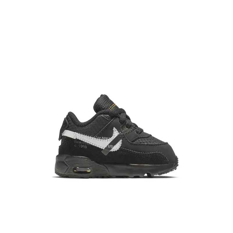 Nike Air Max 90 OFF-WHITE Black White (TD) Black/White-Cone-Black (BV0852 001)