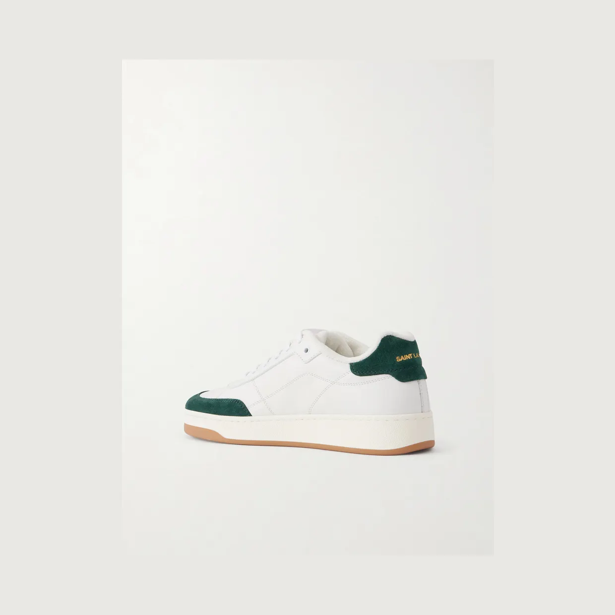 Saint Laurent SL/61 Suede-Trimmed Leather Sneakers White (84553700NAM) (4)