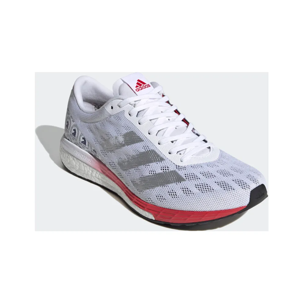 Adidas Adizero Boston 9 ‘White Scarlet’ Cloud White/Silver Metallic/Scarlet (FX8499)