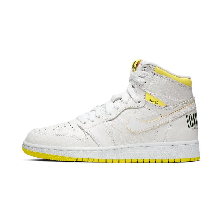 Air Jordan 1 Retro High OG GS First Class Flight “White / Black / Gym Red / Dynamic Yellow” (575441-170)