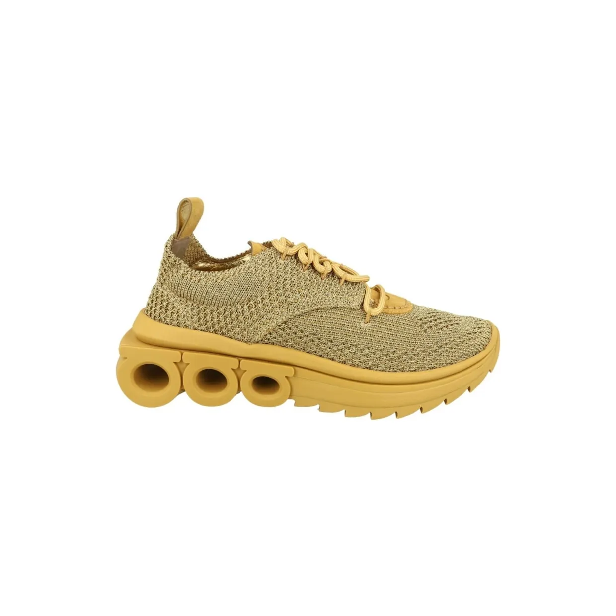 Ferragamo Nima Knit Low-Top Sneakers Brown (030476-766456-M)