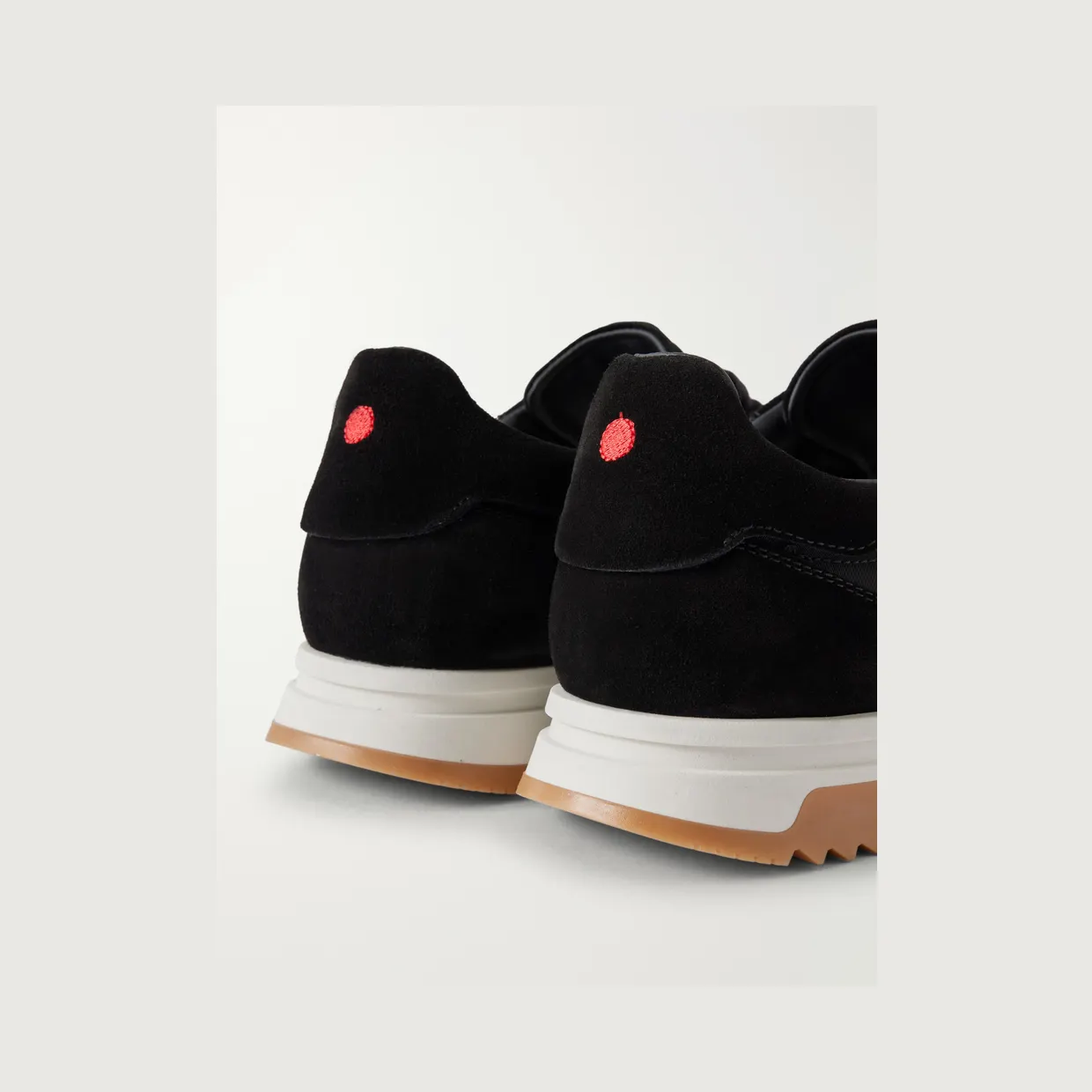 Kiton Logo-Embroidered Suede-Trimmed Stretch-Knit Sneakers Black (USSA514-N01532) (5)