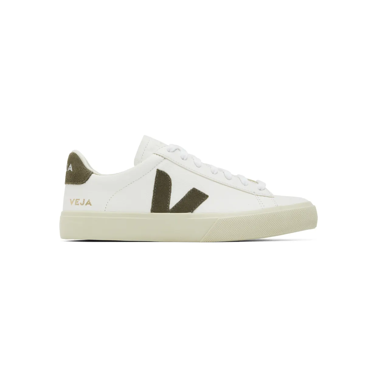 VEJA White & Khaki Campo Sneakers (CP0502347)