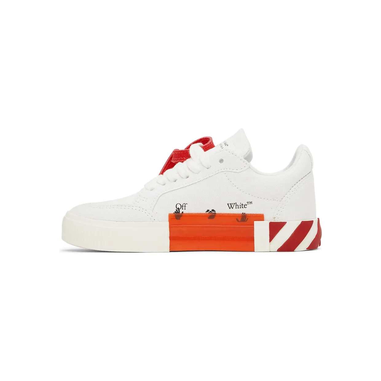 Off-White Kids White & Red Canvas Vulcanized Low Sneakers (OBIA003F21FAB0010125) (3)
