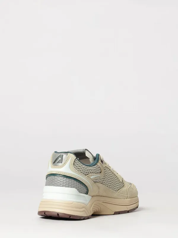 Autry Hyperway Two-Tone Leather and Mesh Sneakers with Cut-Out Logo Beige (HYLWCI04) (2)