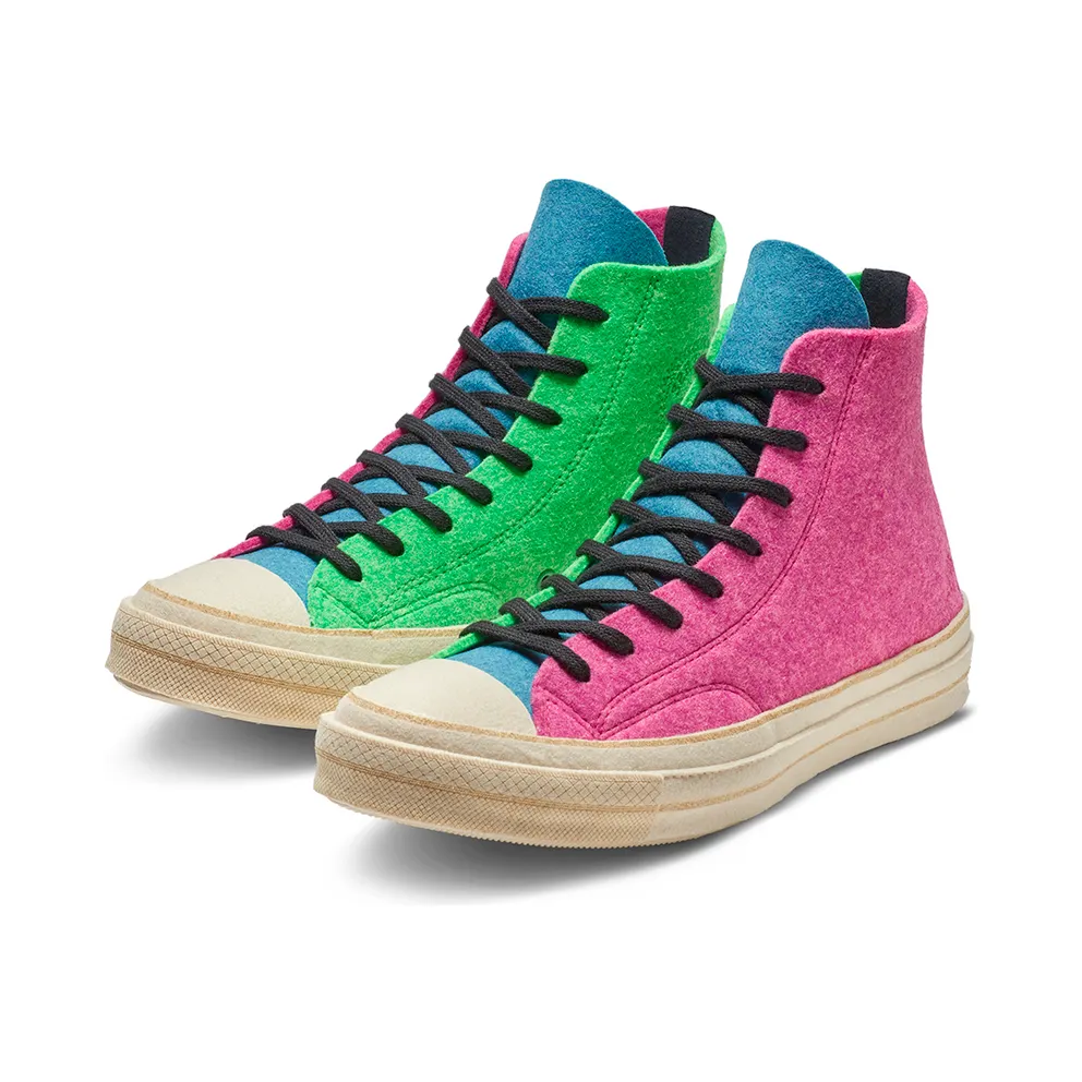 Converse Chuck Taylor All-Star 70s Hi JW Anderson Felt Fuchsia Purple Island Green Fuchsia Purple/Island Green-Angora (162843C)